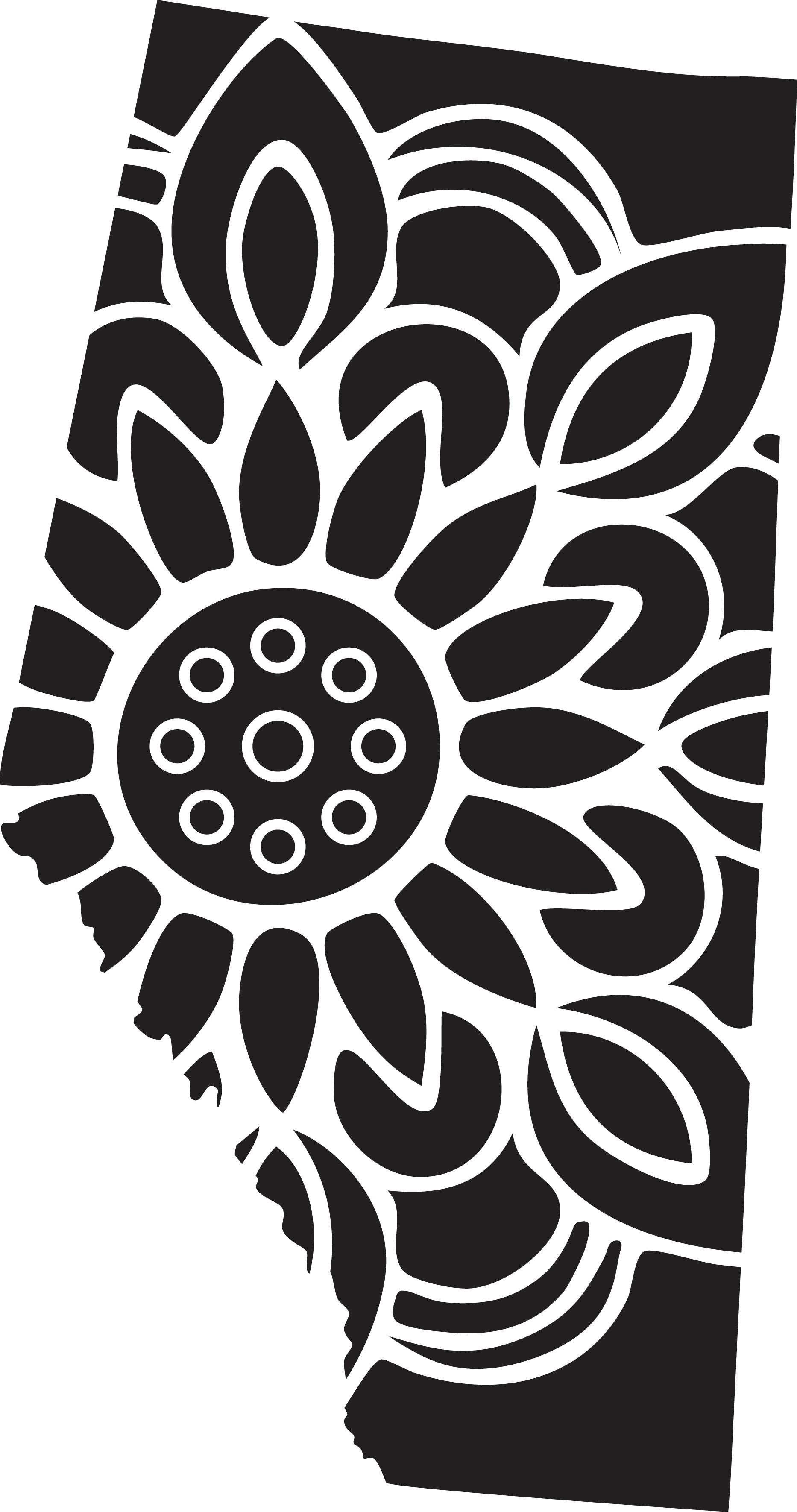 Alberta Map Canada Flower Beautiful Mandala Vinyl Decal Sticker