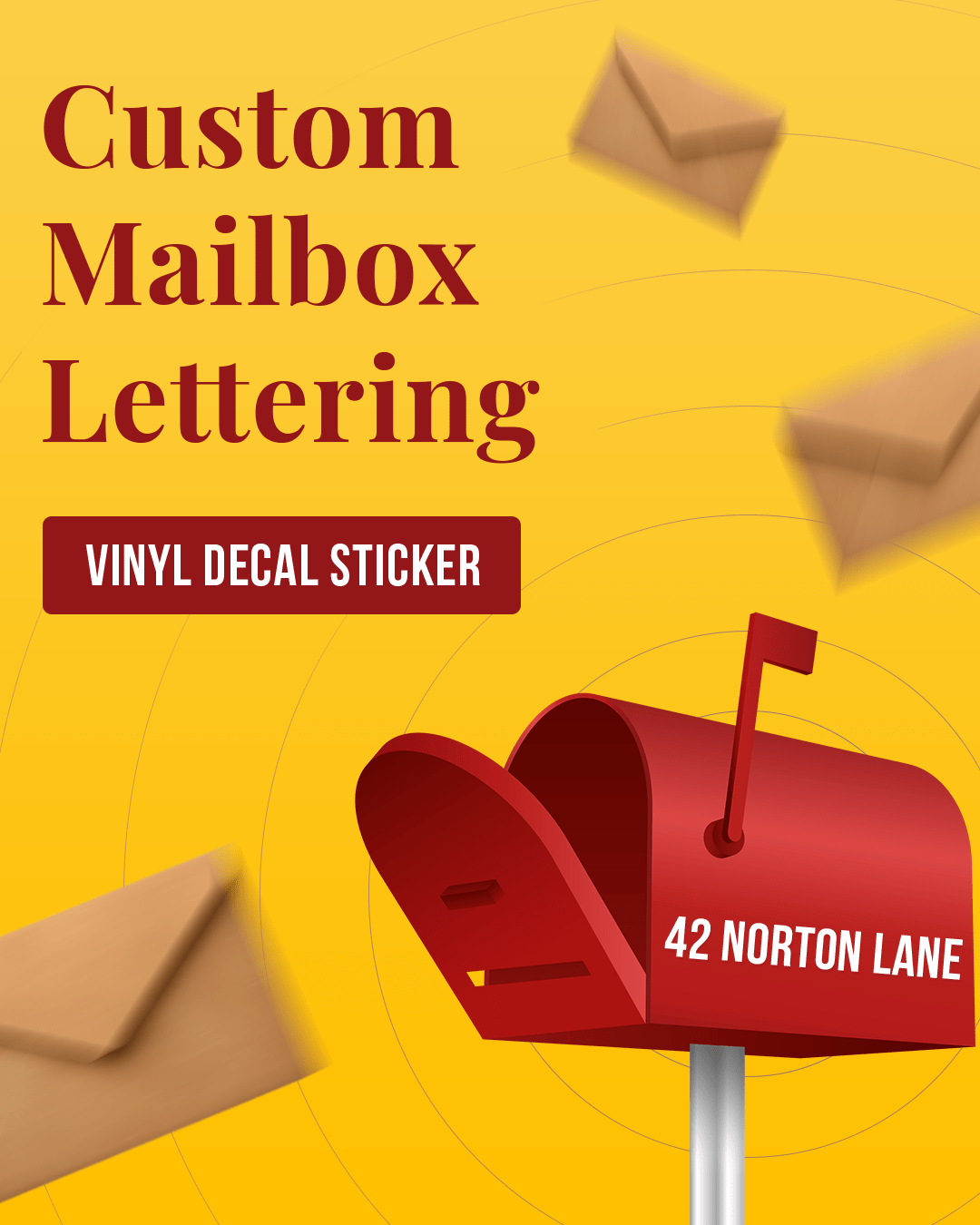 Custom Mailbox Lettering and Numbering Digits Address Family Name Vinyl Decal Sticker