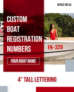 Boat Registration Number Kit Pleasure Craft Lettering Digits Marking Vinyl Decal Sticker