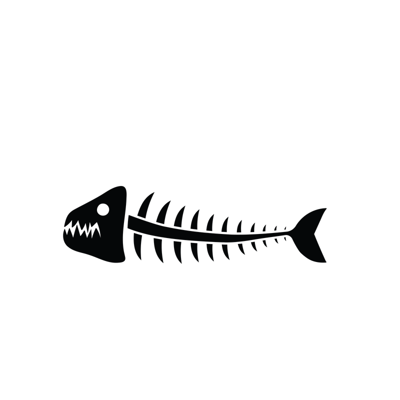 Fish Bones Skeleton Animal Fishing Vinyl Decal Sticker Style-61