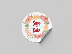 Floral Design 5 Add Your Custom Text Round Circle Sticker Label