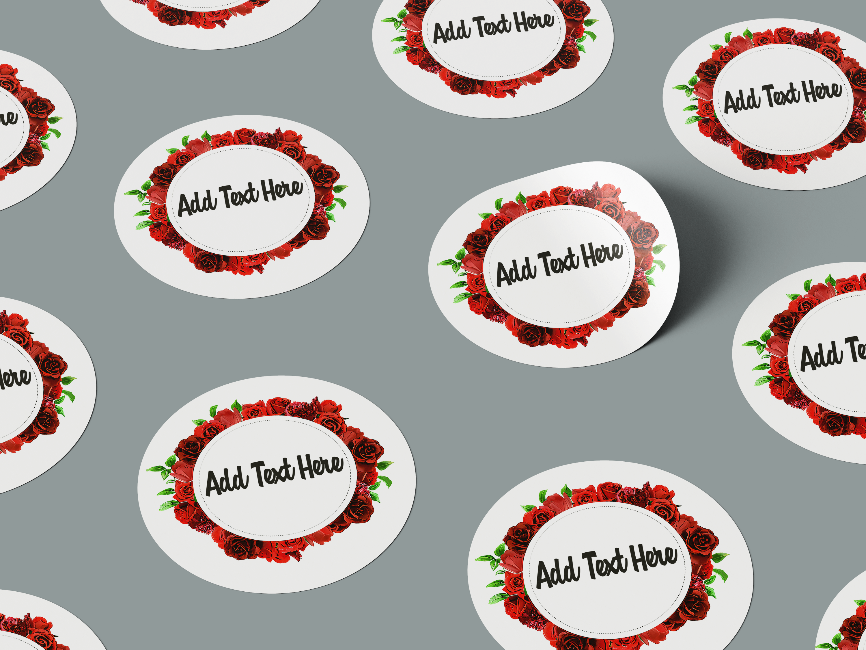 Floral Design 6 Add Your Custom Text Round Circle Sticker Label
