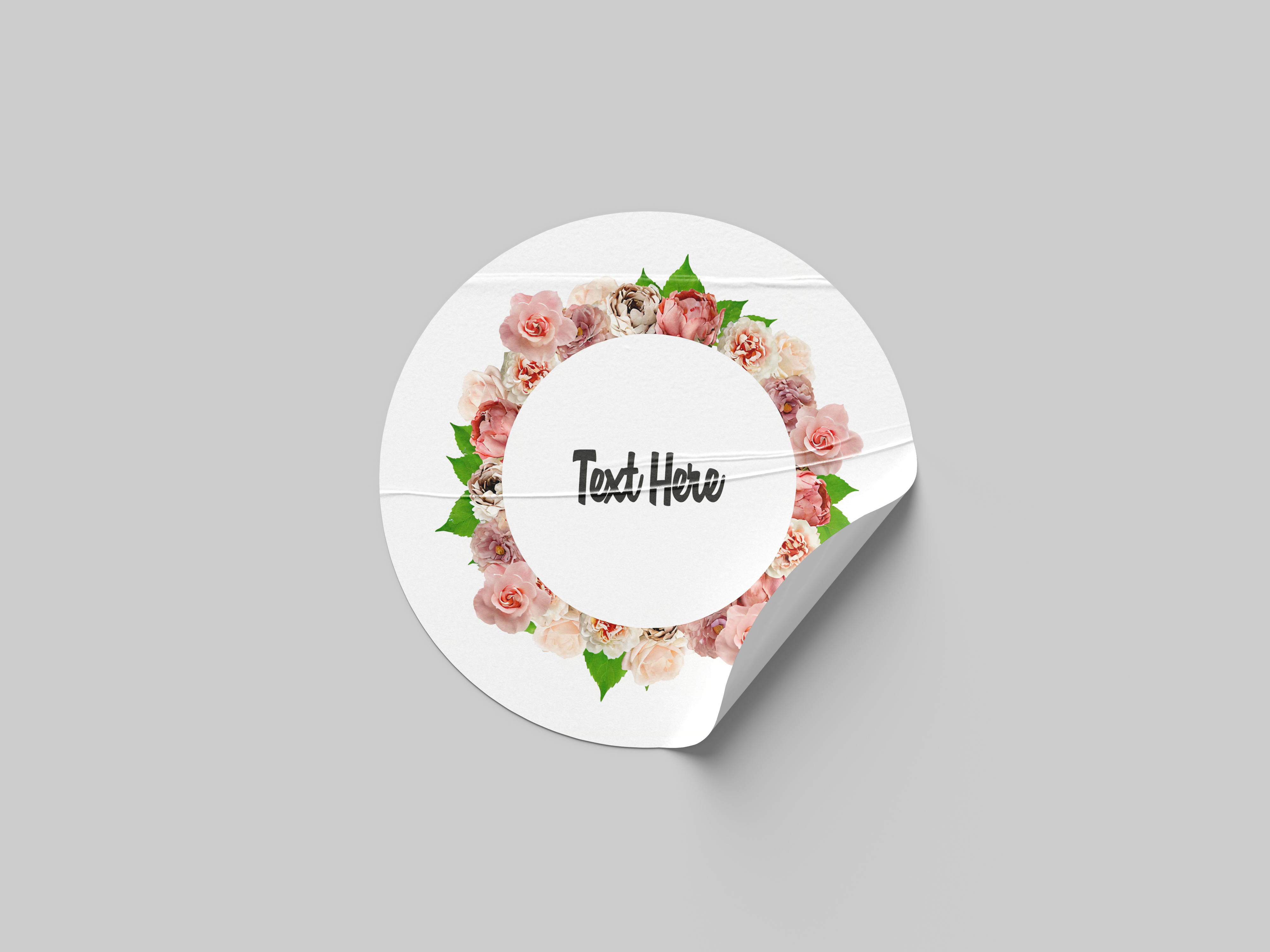Floral Design 7 Add Your Custom Text Round Circle Sticker Label