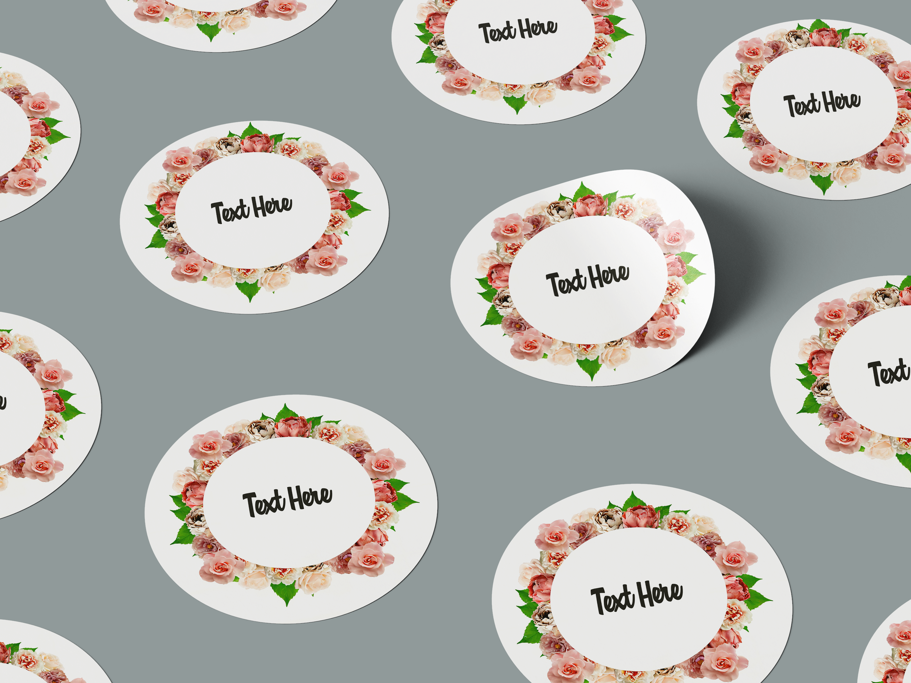 Floral Design 7 Add Your Custom Text Round Circle Sticker Label