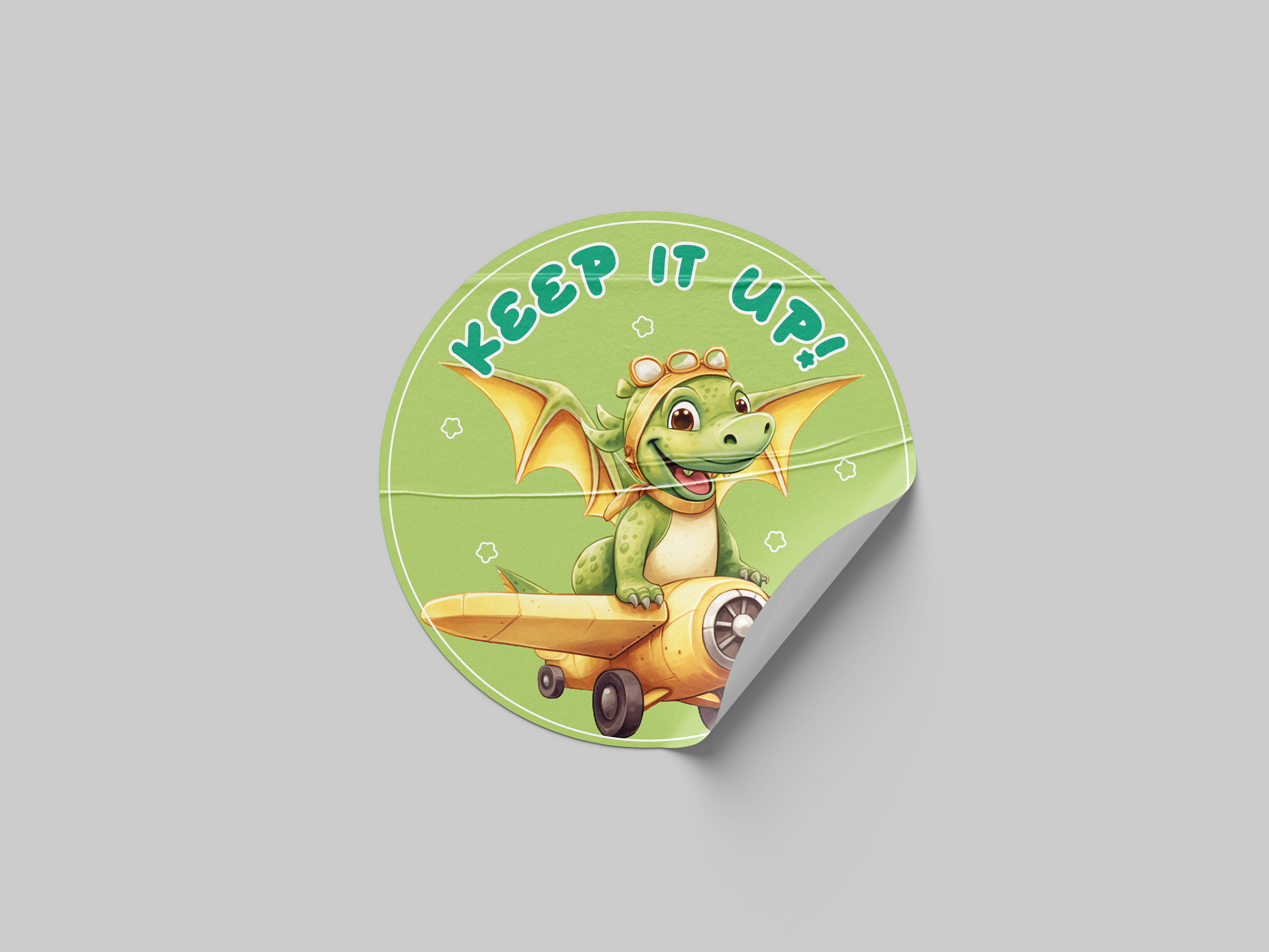 Keep It Up Dino Design 1 Achievement Award School Teacher Classroom Kids Motivation Sticker