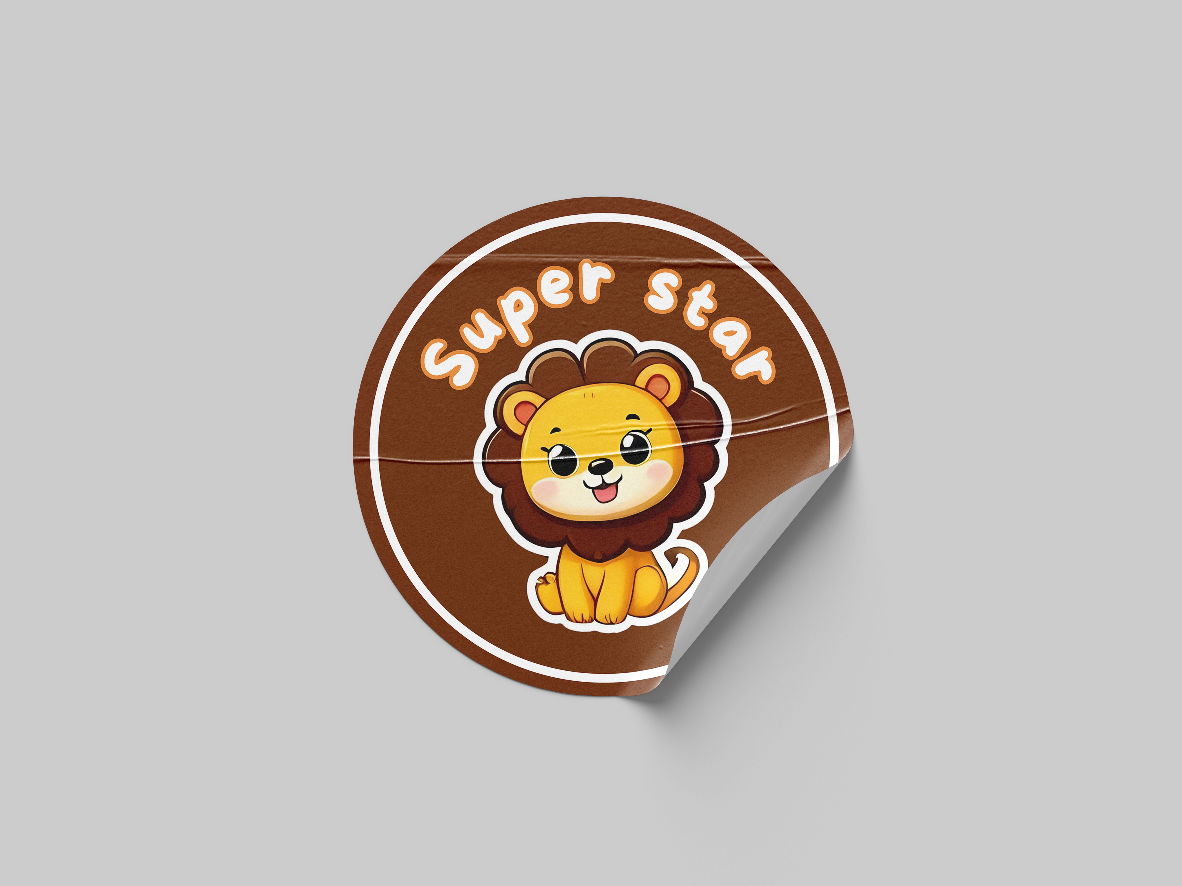 Super Star Motivational Kids Cute Baby Lion Design Zoo Animal Design 2 Classroom School Homework Award Sticker