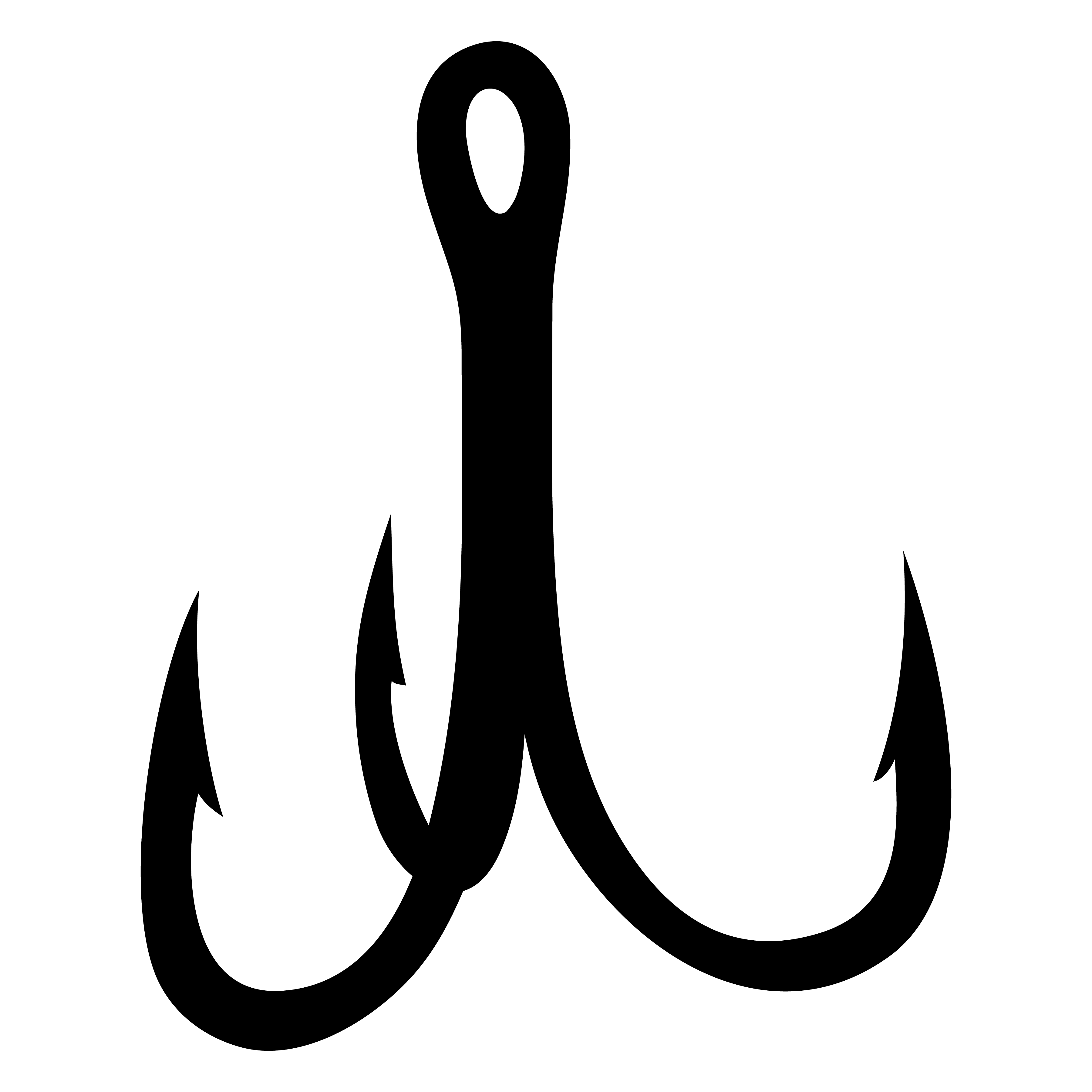 Treble Fishing Hook Lake River Ocean Hunter Outdoors Vinyl Decal Sticker Style02