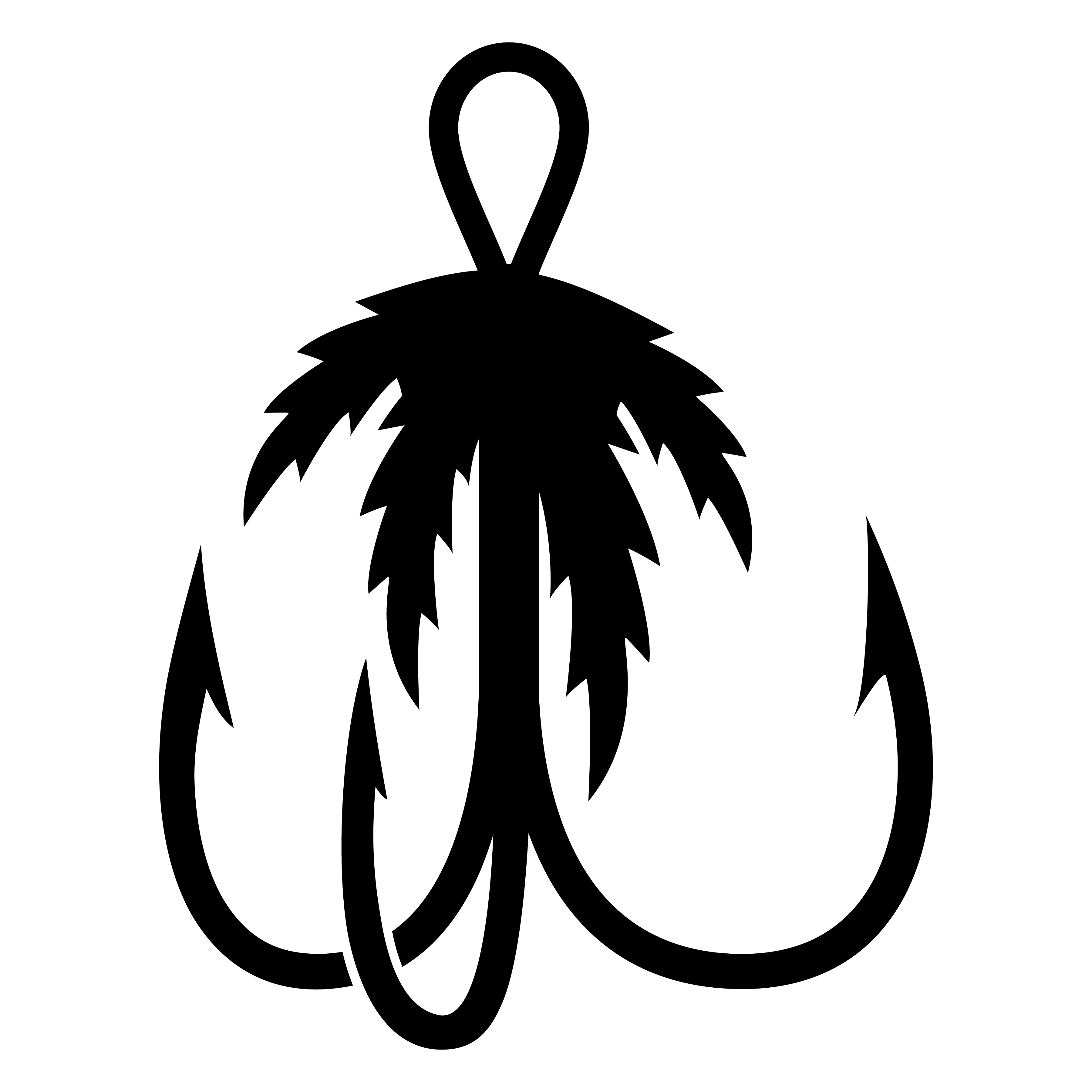 Treble Fishing Hook Lake River Ocean Hunter Outdoors Vinyl Decal Sticker Style07