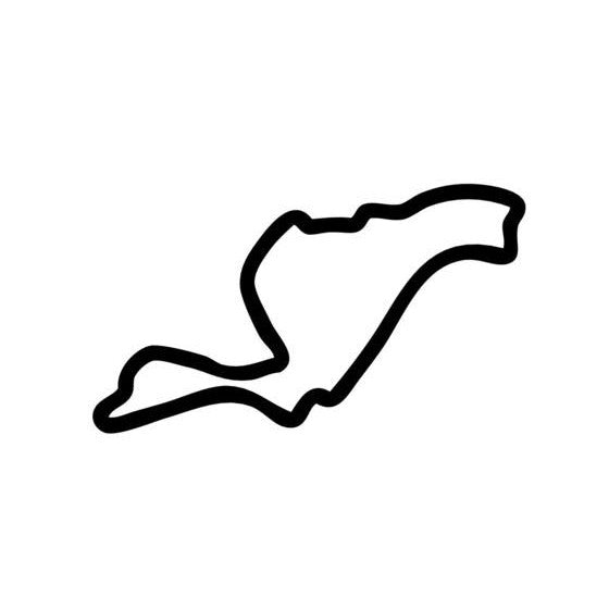Valencia Street Circuit Race Track Outline Vinyl Decal Sticker