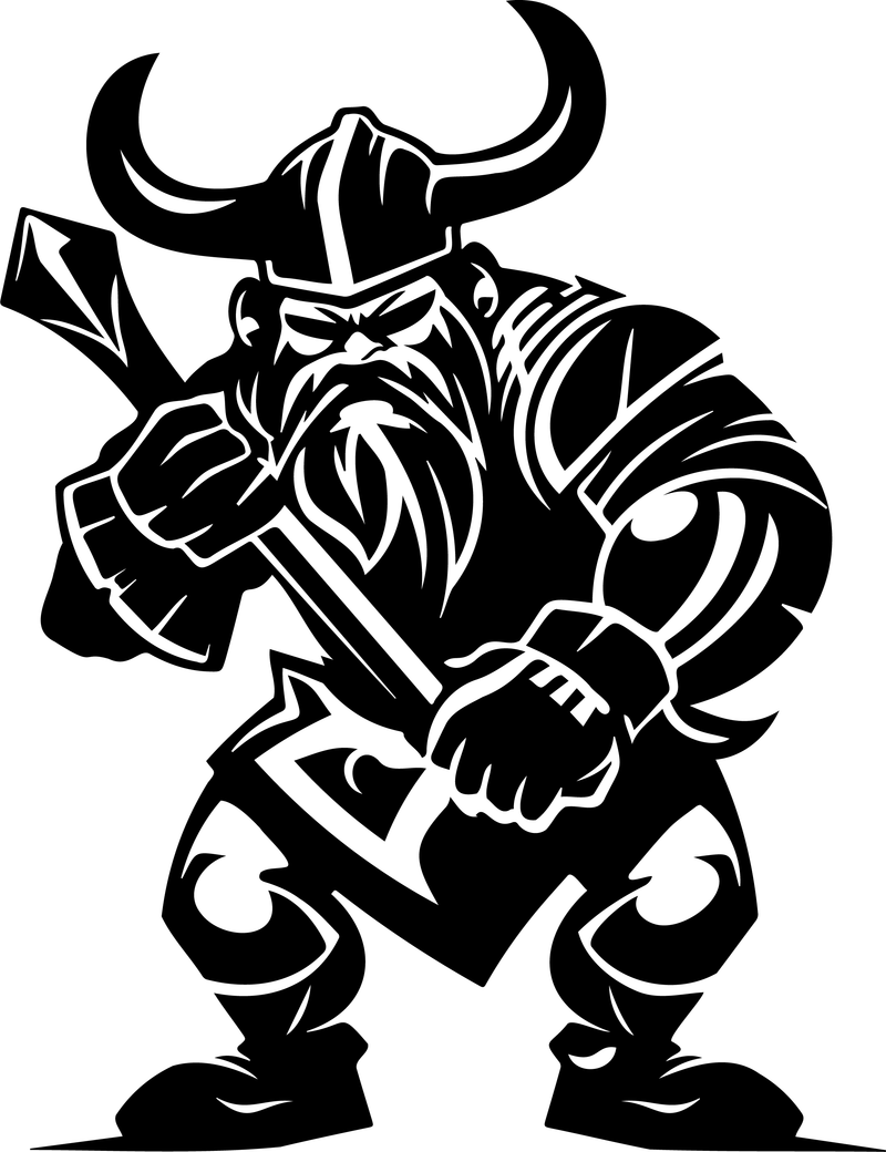 Viking Barbarian Nordic Medieval Warrior Wearing Horn Helmet Vinyl Decal Sticker