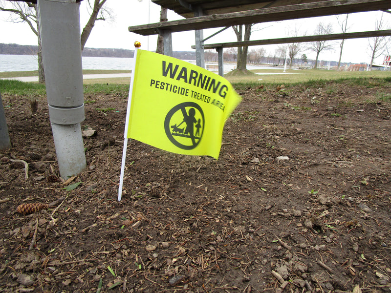 Warning Pesticide Treated Area Mini Flag