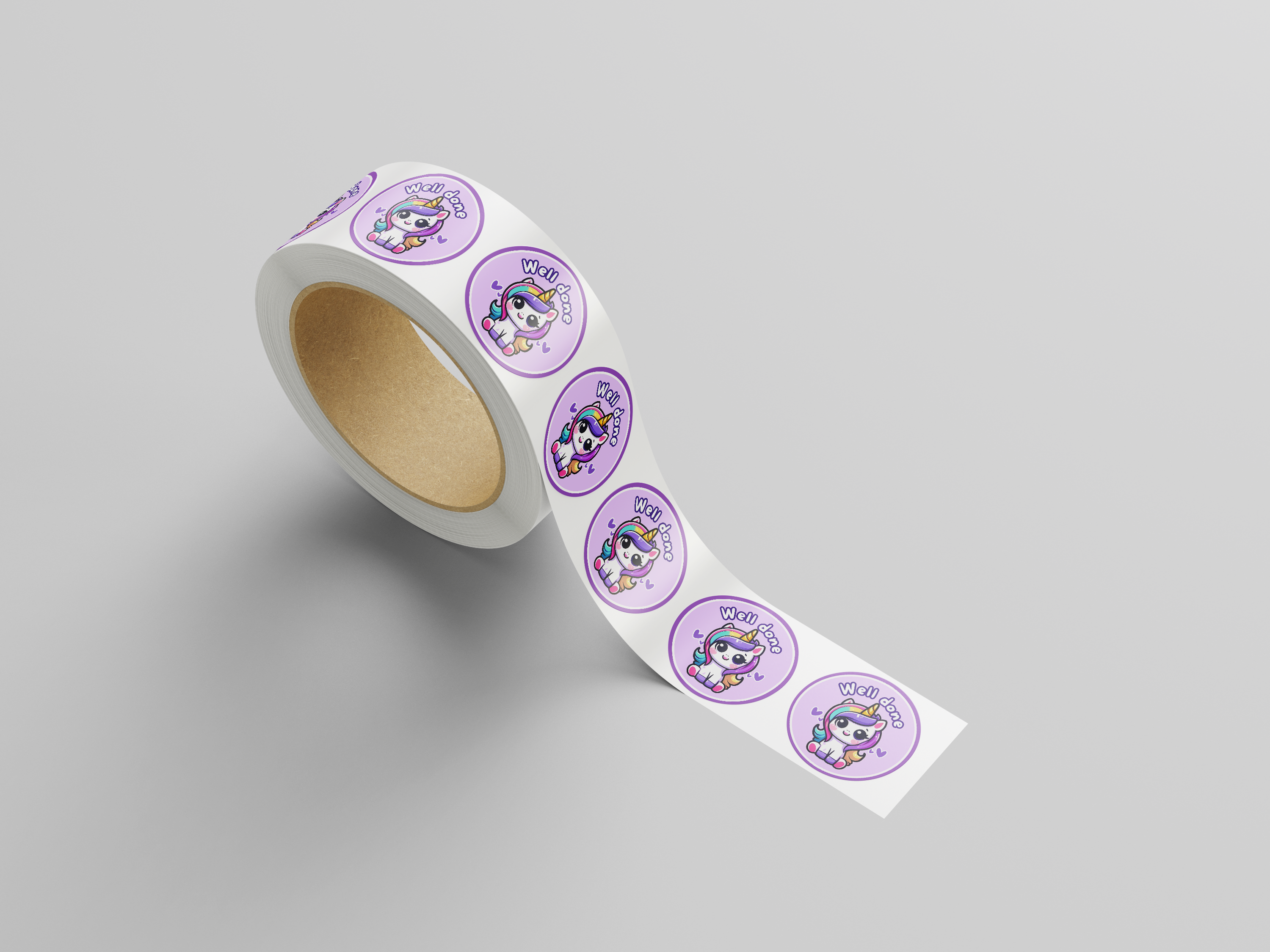 Well Done Motivational Kids Cute Unicorn Girl Design 3 Classroom School Homework Award Sticker