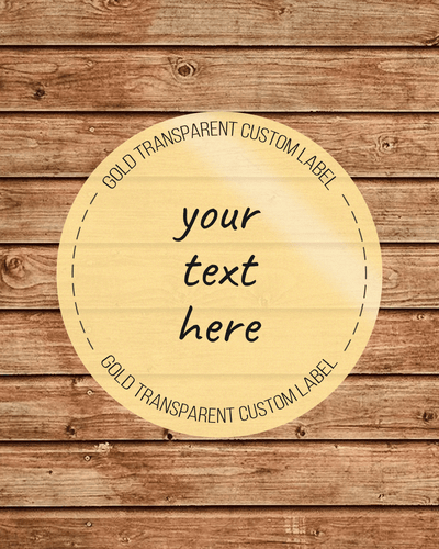 25 Custom Design Gold Transparent Label 2 Inch Round Sticker