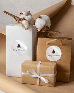 25 Custom Design Holographic Silver Label 2 Inch Round Sticker