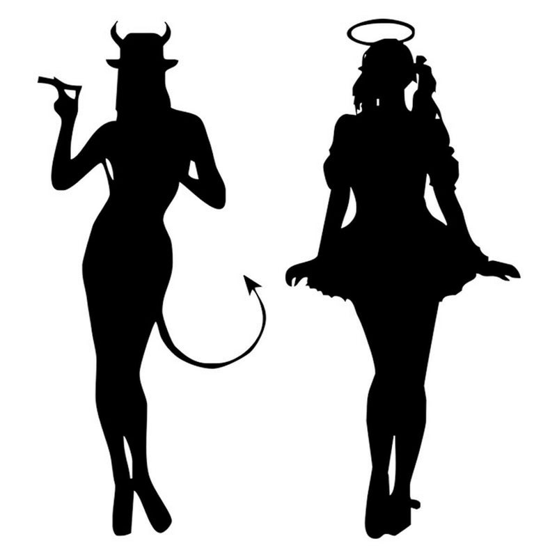 Angel Devil Girl Decal