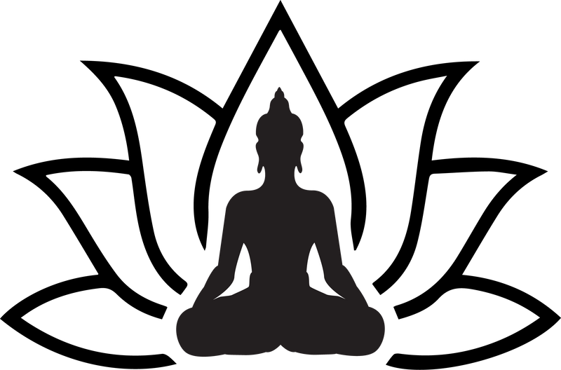 Buddha Buddhist Yoga Lotus Flower Outline Vinyl Decal Sticker