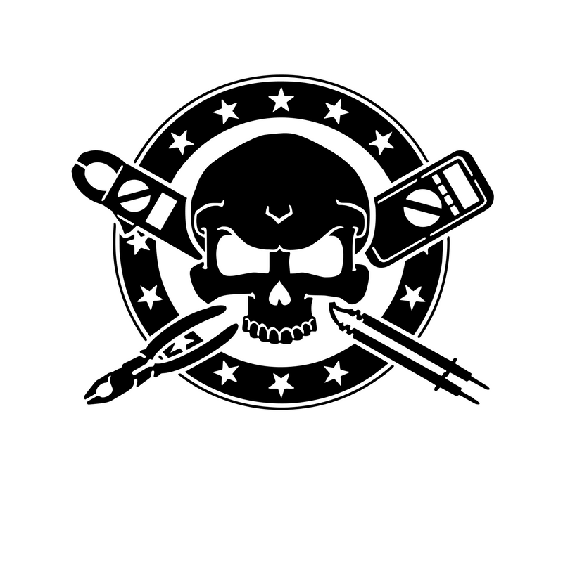 Electrician Crossbones Decal electricians skull & bones decal electrical sticker