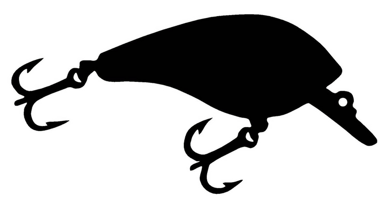 FISHING LURE Vinyl Decal Sticker Car Window Wall Bumper Boat Bass Gone Fish Reel