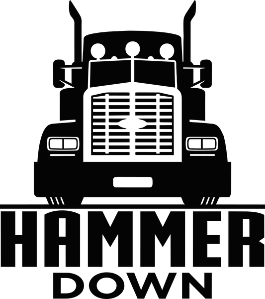Hammer Down Trucker Decal Window Bumper Sticker Car Semi Hauler Driver