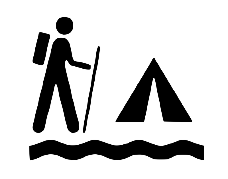 Hike and Camp Vinyl Decal Car Truck Window Travel Camping Outdoors Woods Hiking