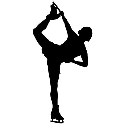 Ice figure skating girl sport dance single pair skate vinyl decal sticker