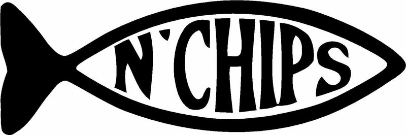 Jesus Fish N Chips Vinyl Decal Sticker funny