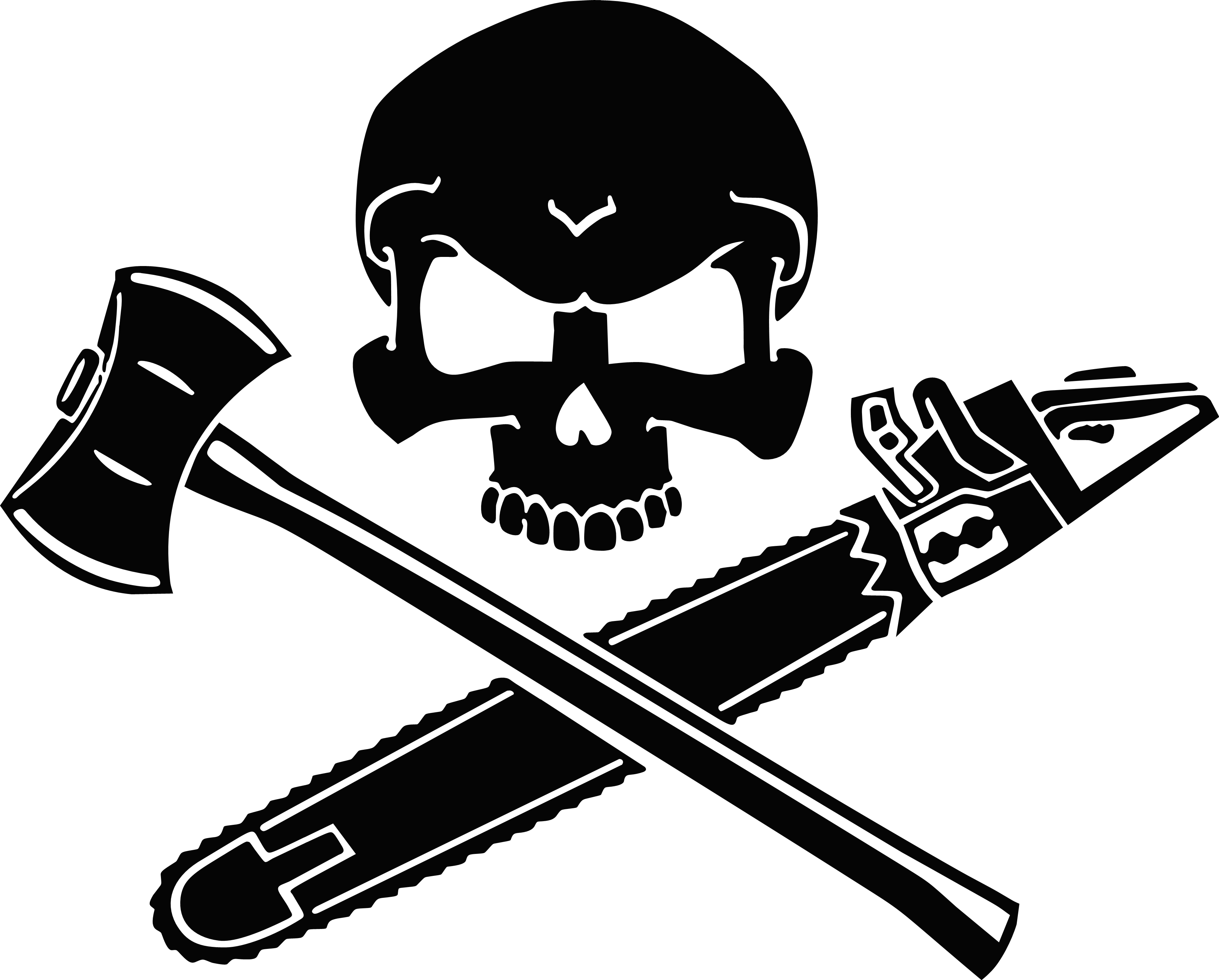 Logger chainsaw axe lumberjack Skull Decal Decal Sticker Vinyl Car Home Truck Window Laptop