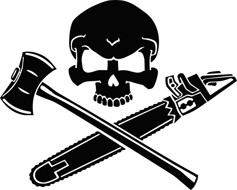 Logger chainsaw axe lumberjack Skull Decal Decal Sticker Vinyl Car Home Truck Window Laptop
