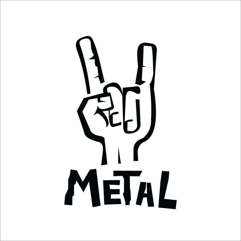 METAL HAND Vinyl Decal Sticker Car Window Laptop Music Rock n Roll