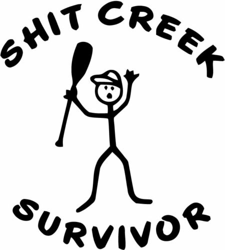 Sht creek survivor vinyl decal sticker car truck window wall bumper funny