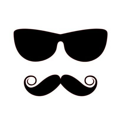 SUNGLASSES HANDLEBAR MUSTACHE Die cut Vinyl Decal   Car Window Sticker phone fun