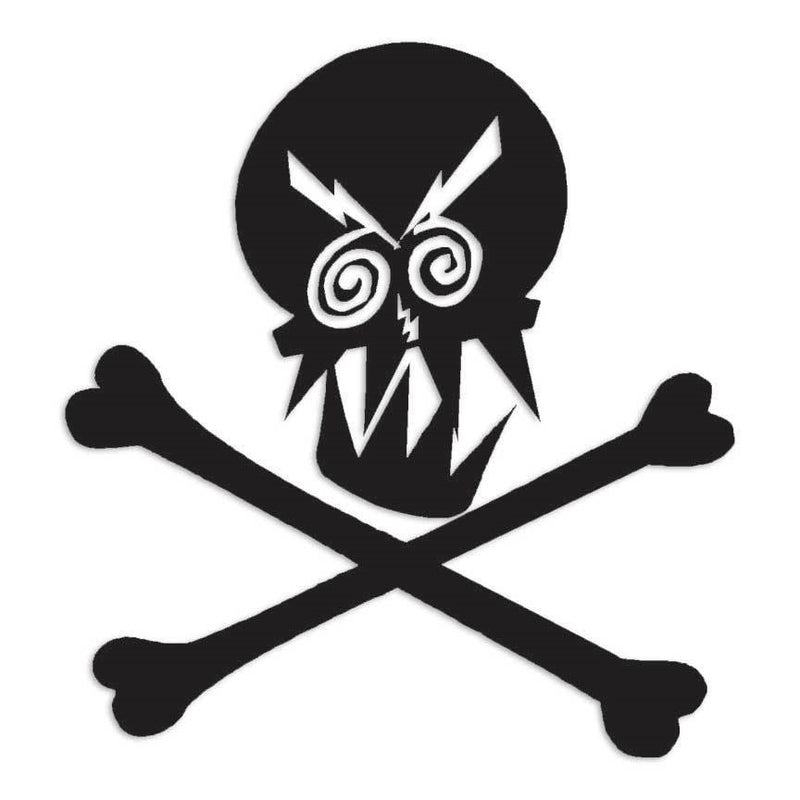 Skull Crossbones Crazy Decal Sticker