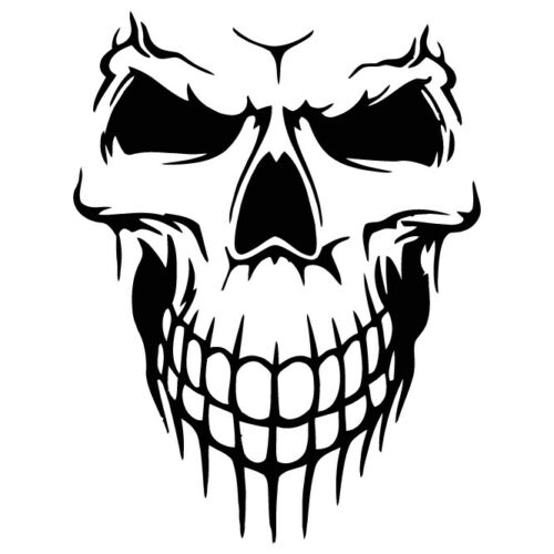 Skull Face Grin VINYL DECAL horror bones car window laptop tumbler sticker