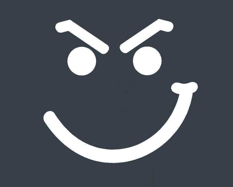 Smirk Face Vinyl Decal   JDM Bon Jovi Car Laptop Sticker Smile Funny Auto Euro