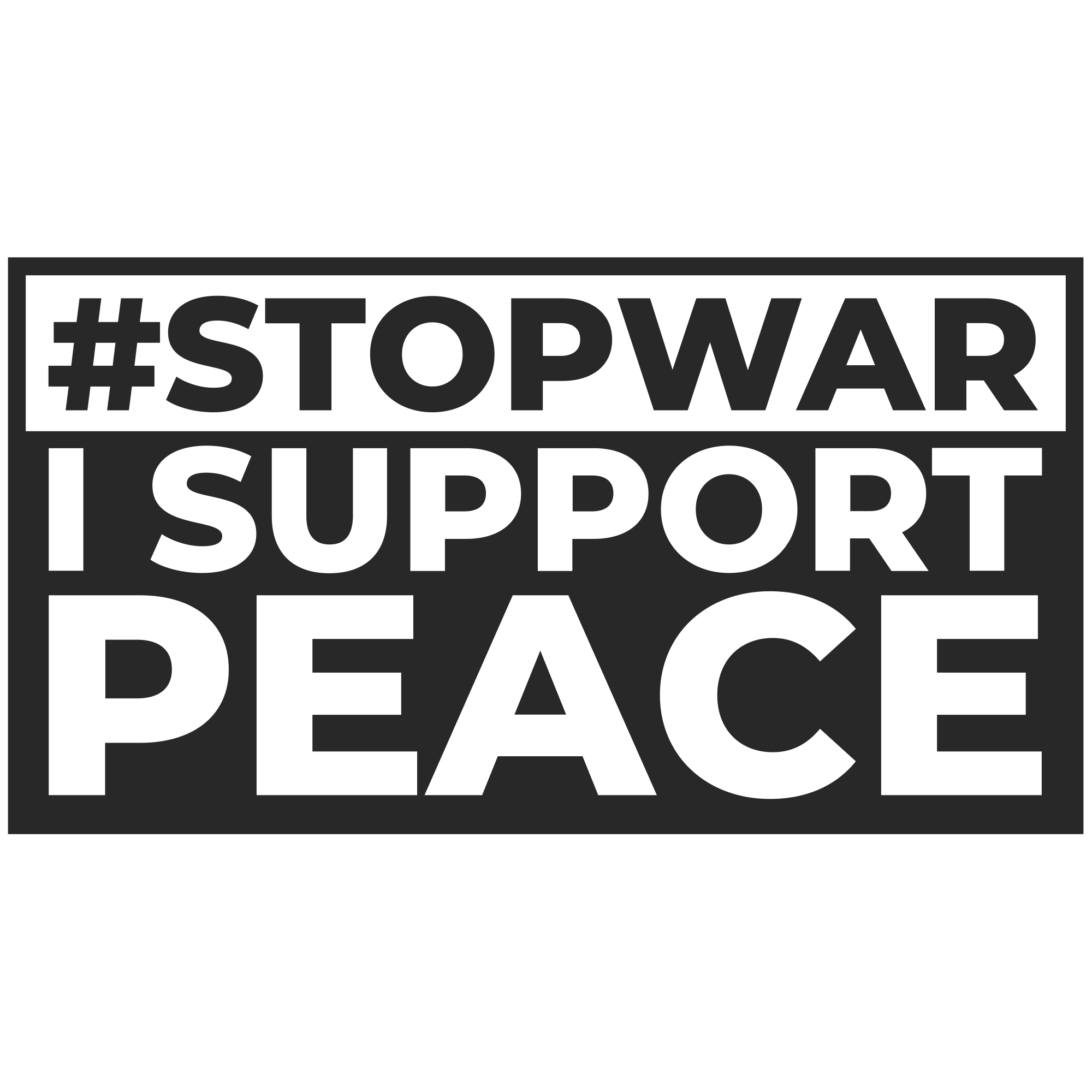 Stop War I Support Peace Antiwar Pro Peace Vinyl Decal Sticker