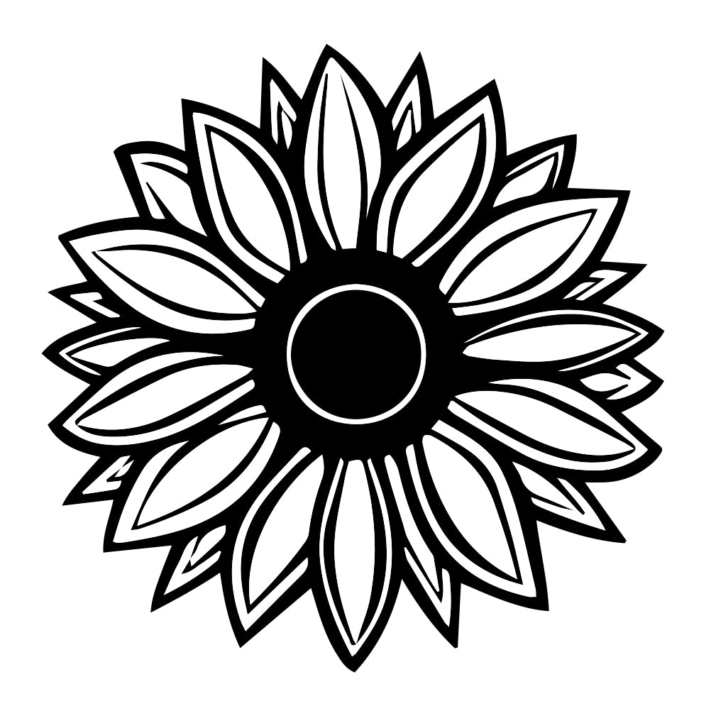 Sunflower Silhouette Vinyl Sticker Car Decal