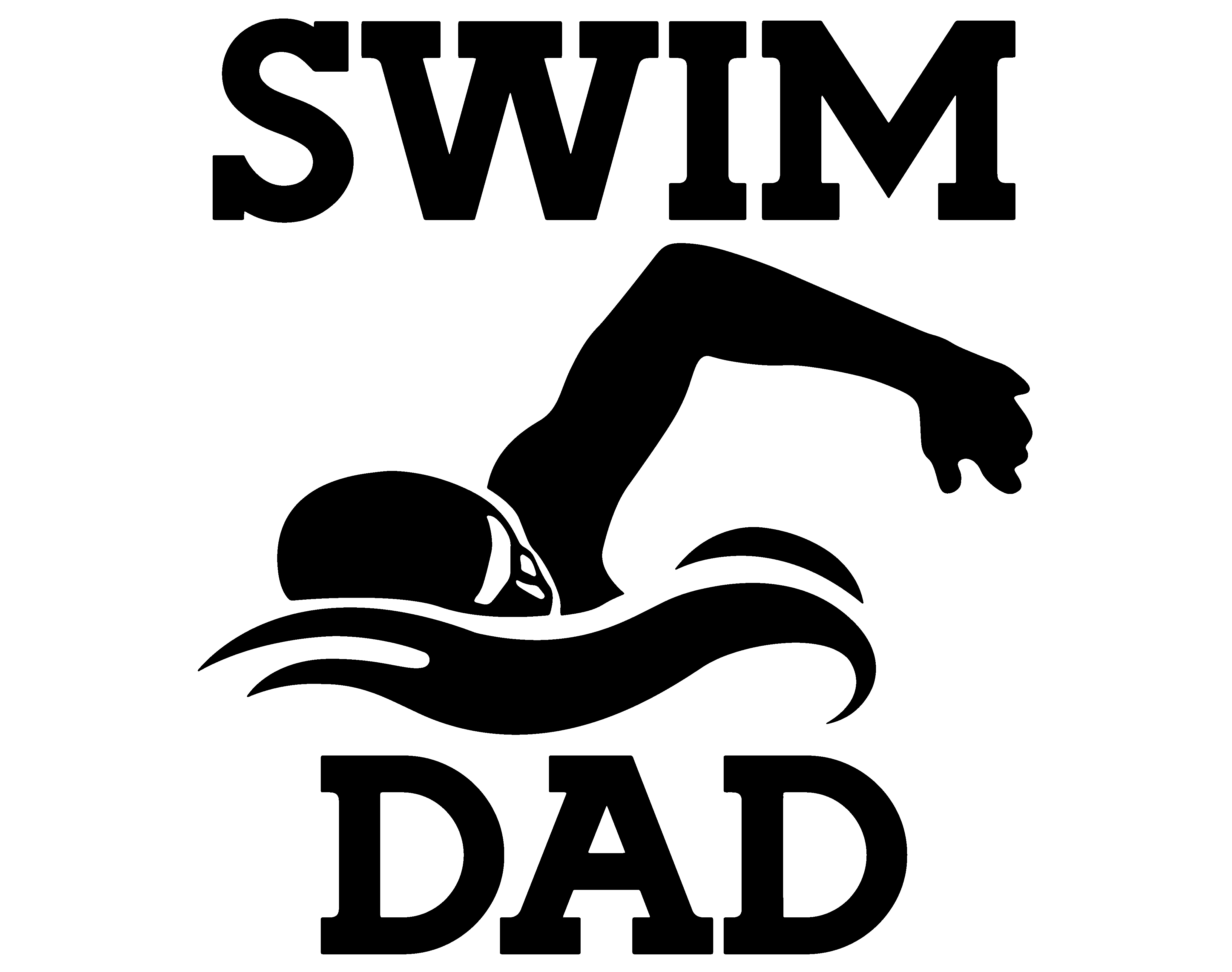 Swim Dad Father Symbol Text Swimming Vinyl Decal Sticker