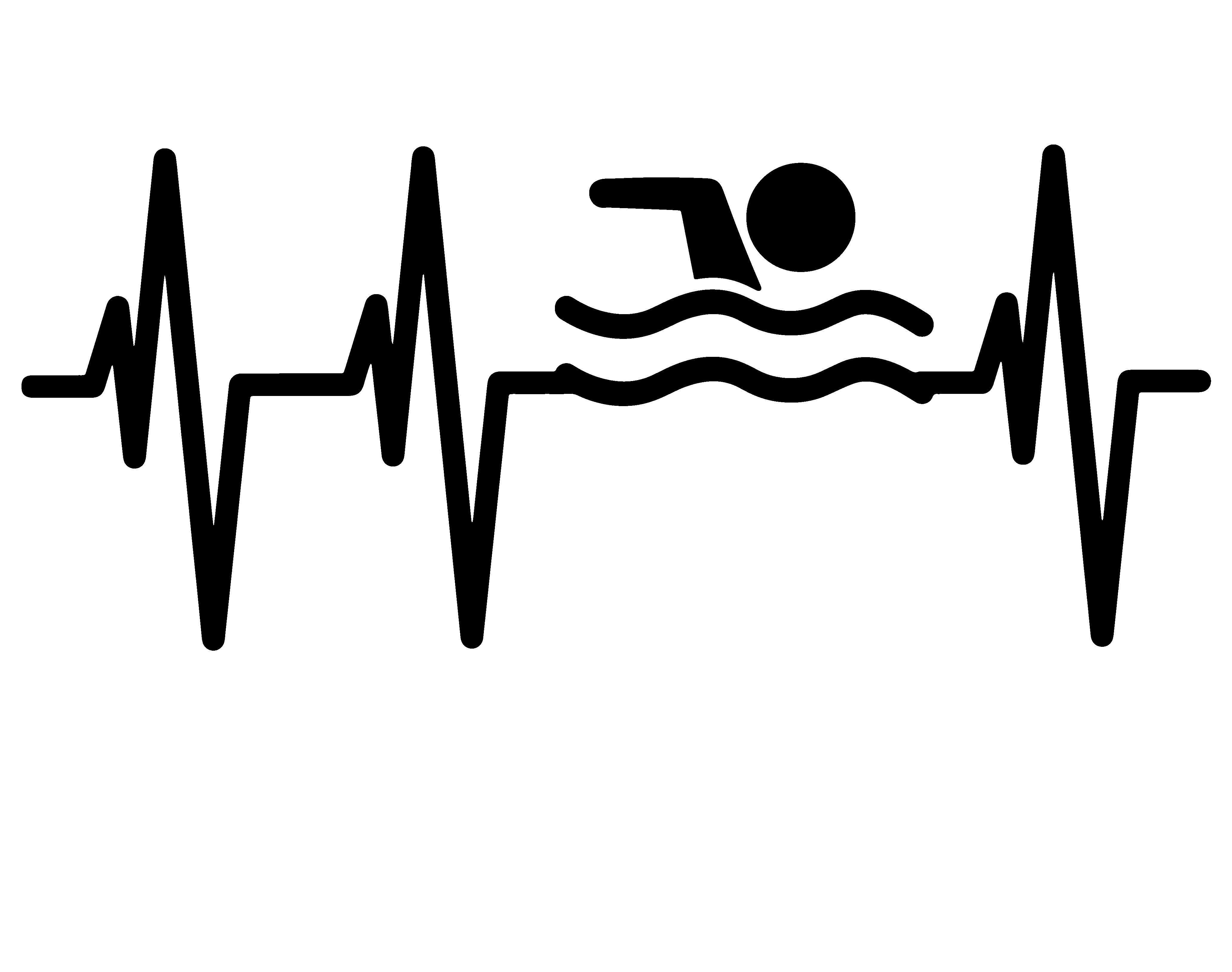 Swimmer Heartbeat Symbol Swimming Vinyl Decal Sticker