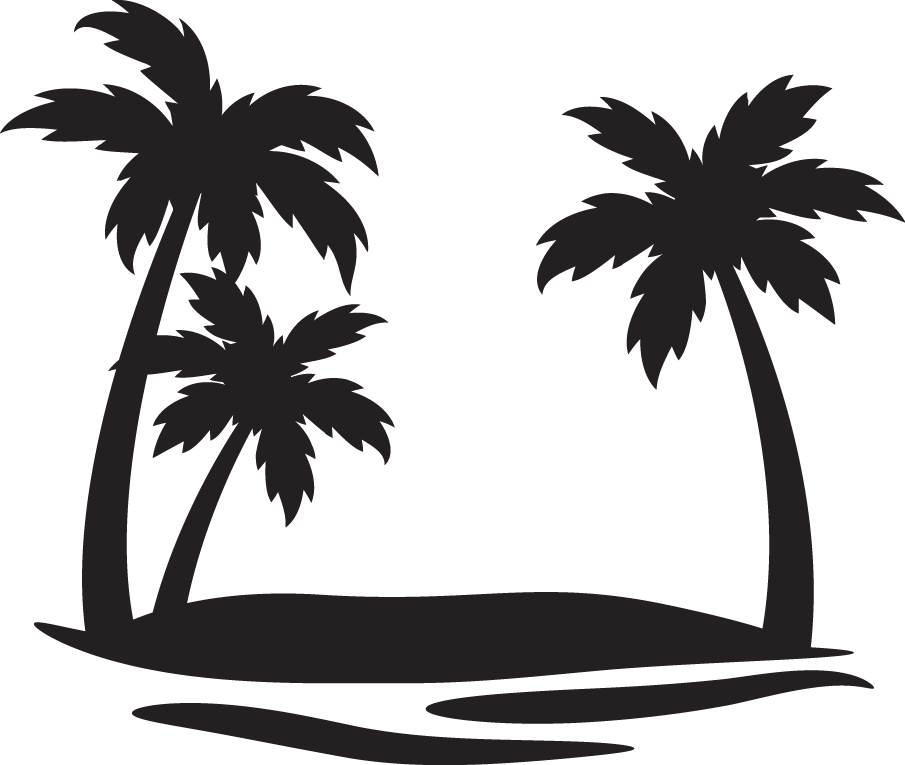 Three Palm Tree Beach Paradise Island Life Vibes Vinyl Decal Sticker