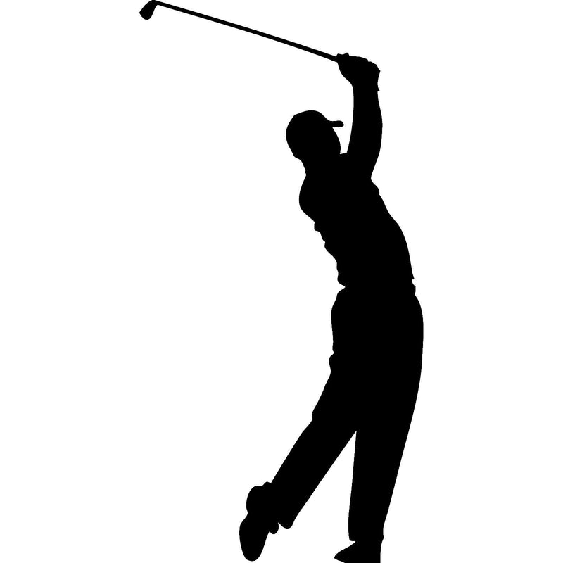 Golfer swinging Vinyl Decal Sticker For Car or Truck Windows Laptops