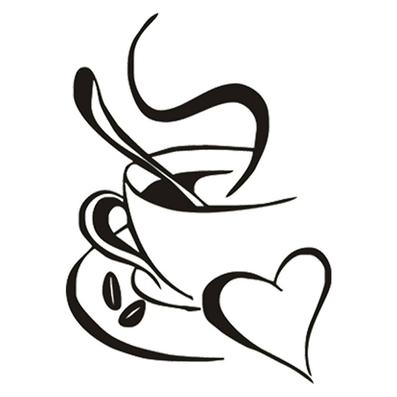 Trendy Coffee Cups Cafe Tea Wall Sticker Art Vinyl Decal for Kitchen Home Decor
