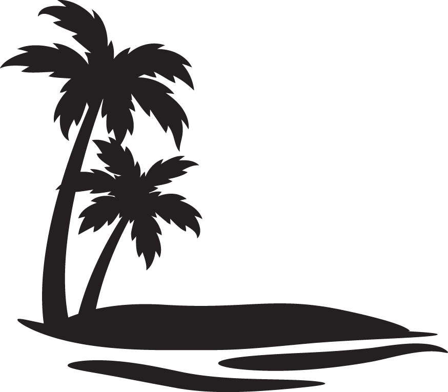Two Palm Trees Beach Paradise Island Life Vibes Vinyl Decal Sticker