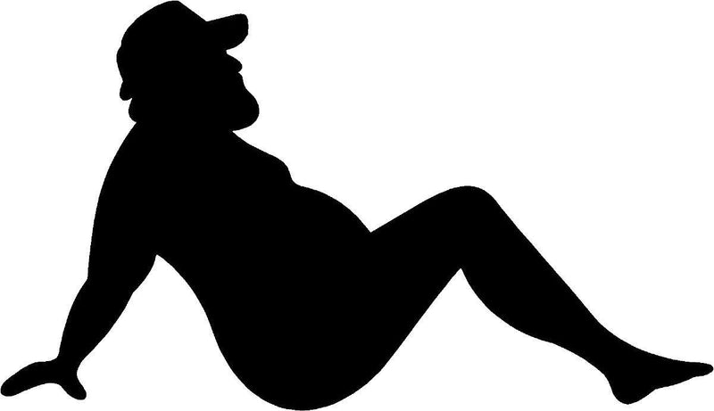 Willys Man Mudflap Funny Fat Guy Sexy Trucker Vinyl Decal Sticker