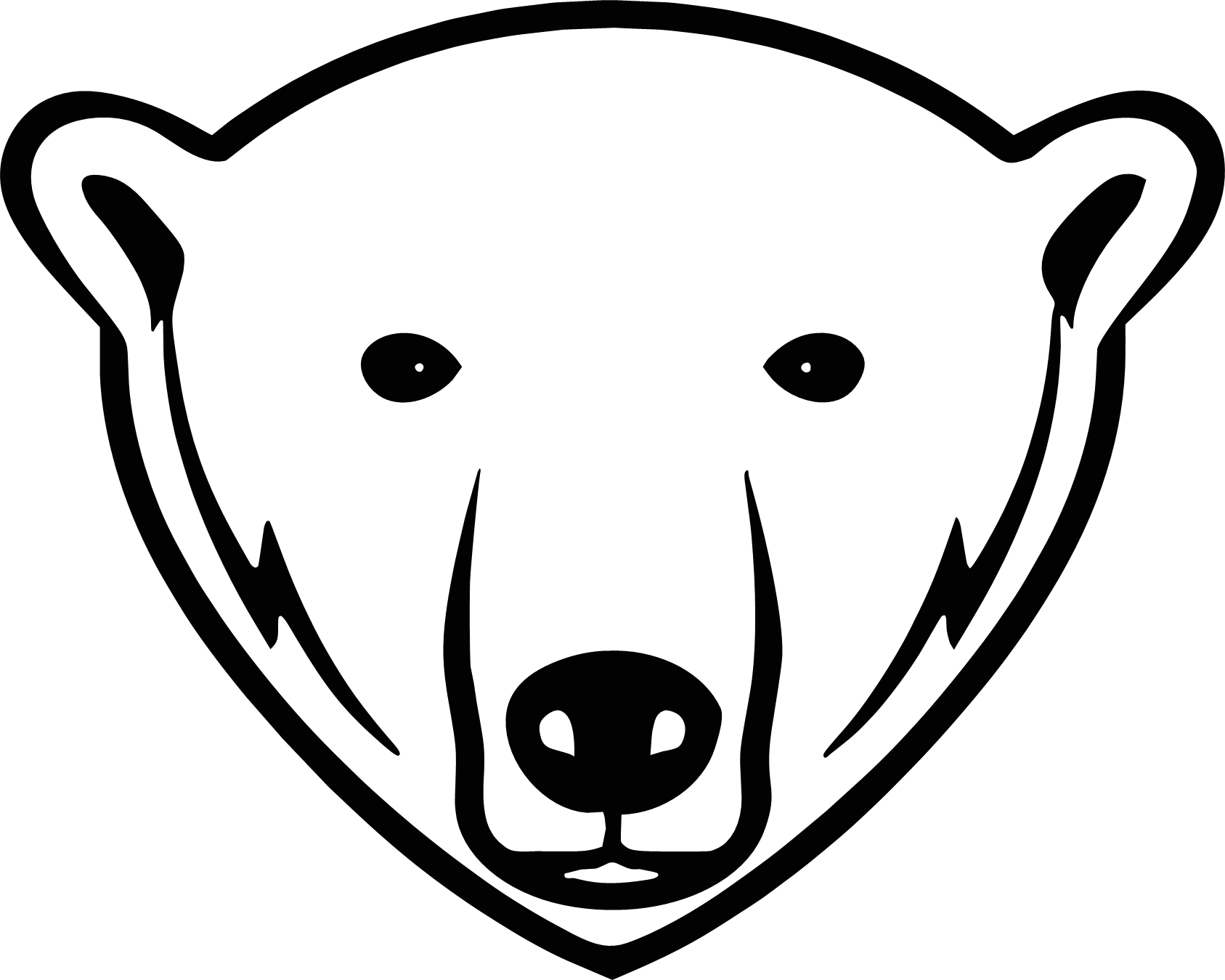 polar bear face decal sticker car truck laptop