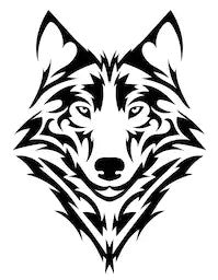 tribal wolf head
