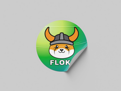 25 Floki Coin Inu Shiba Dog Crypto Green Color 2 Inch Round Sticker