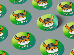 25 Floki Coin Inu Shiba Dog Crypto Green Color 2 Inch Round Sticker