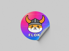 25 Floki Coin Inu Shiba Dog Crypto Red Blue Mix Color 2 Inch Round Sticker