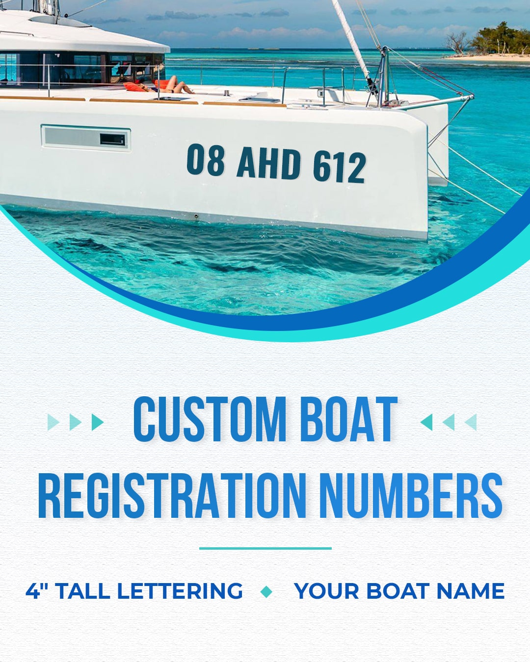 Boat Registration Number Kit Pleasure Craft Lettering Digits Marking Vinyl Decal Sticker