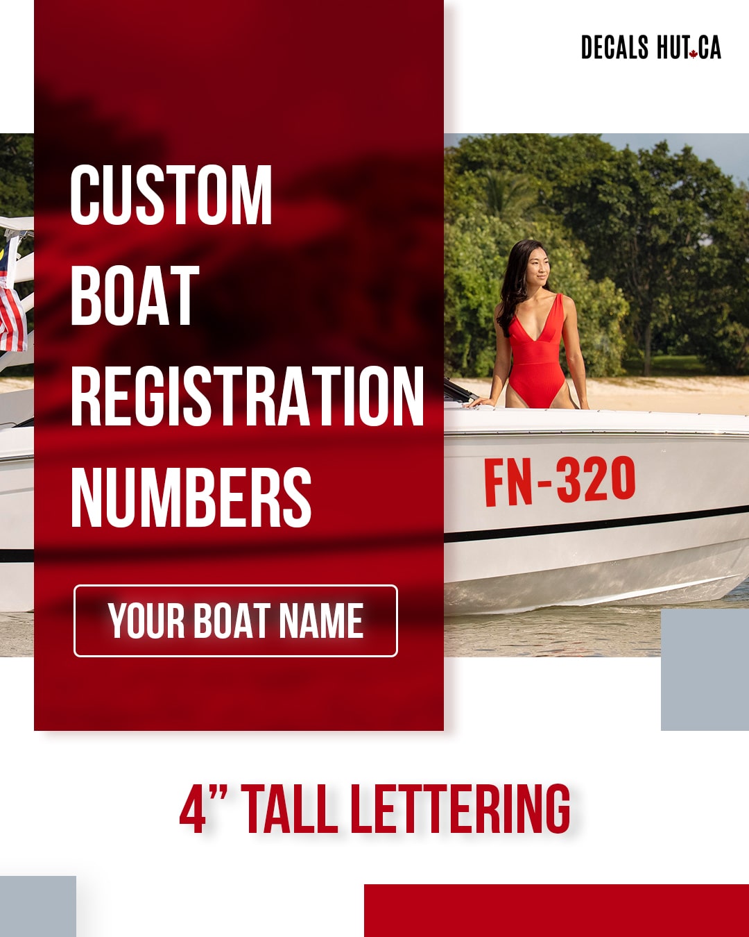 Custom Boat Registration ID Numbers Letters Decal 3 X 19 Vinyl Lettering PAIR - Foto 4